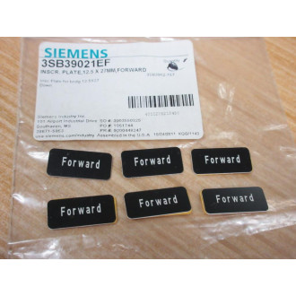 Siemens 3SB39021EF Inscription Plate (Forward) (Pack of 6)