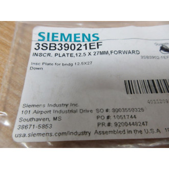 Siemens 3SB39021EF Inscription Plate (Forward) (Pack of 6)