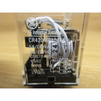 General Electric CR420MPA0444 GE Relay CR420MPA0444-24VDC - New No Box