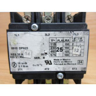 Square D 8910 DPA 23 Contactor 8910DPA23 Coil Voltage Unkown - Used