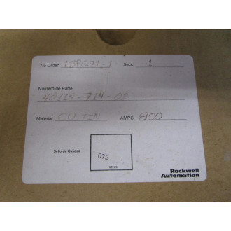Allen BradleyRockwell 40114-714-02 Splice Plate Kit 4011471402