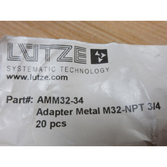 Lutze AMM32-34 Metal Adapter AMM3234 - New No Box