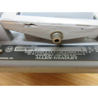 Allen Bradley 800H-NP15 Enclosure Cover 800HNP15 W(2) 800T-XA, Blank - Used