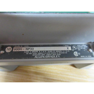 Allen Bradley 800H-2HAD10R7 Push Button Station 800H2HAD10R7 - Used