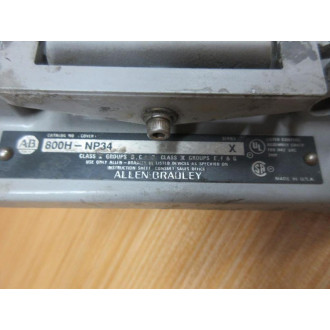 Allen Bradley 800H-NP34 Enclosure Cover 800HNP34 W 800T-XD1, 800T-XD4 - Used
