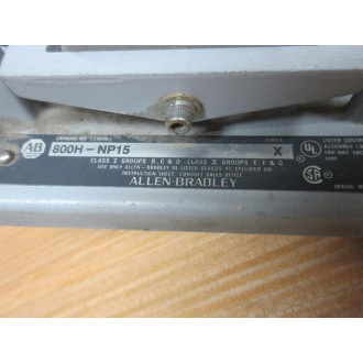 Allen Bradley 800H-NP15 Enclosure Cover 800HNP15 W(2) 800T-XA,StartStop - Used
