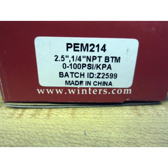 Winters PEM214 2.5" PEM-Economy Pressure Gauge