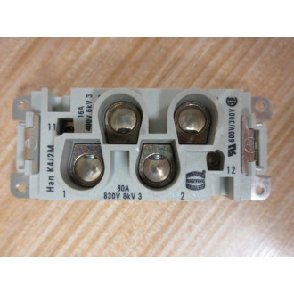 Harting Han-K42M Male Insert HanK42M WO Screws - Used
