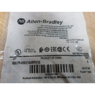 Allen Bradley 800FP-KM2104RPX10 Selector Switch 800FPKM2104RPX10