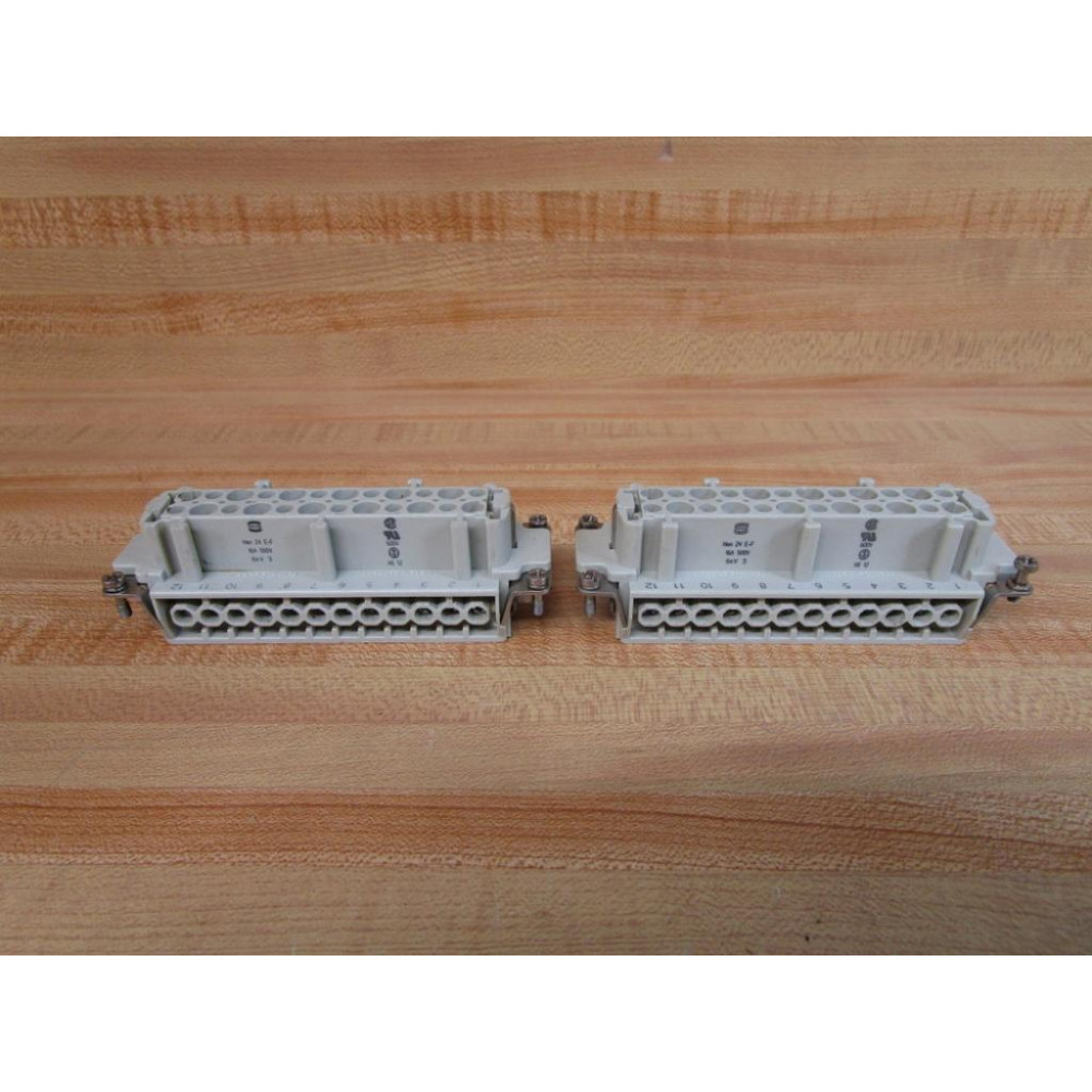 Harting Han 24 E-F Connector HAN24EF (Pack of 2) - Used