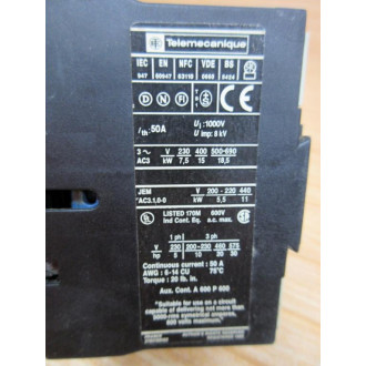 Telemecanique LP1-D3210-BD Contactor LP1D3210BD W LA4DC1U - Used