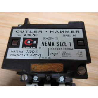 Cutler Hammer A10CN0 Contactor A10CNO WRelay, C320KB2, 1887-1 - Used