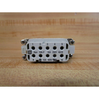 Harting Han 10A-F Female Insert Connector Han10AF (Pack of 2) - New No Box