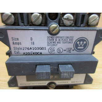 Westinghouse A201K0CA Contactor Style 276A103G01 - Used