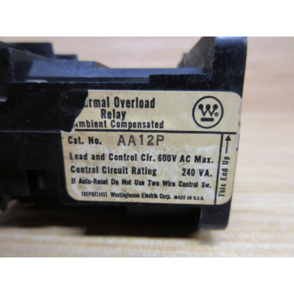 Westinghouse AA12P Cutler Hammer Overload Relay Eaton - Used