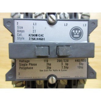 Westinghouse A200MICAC Starter Style: 276A144G01 - Used