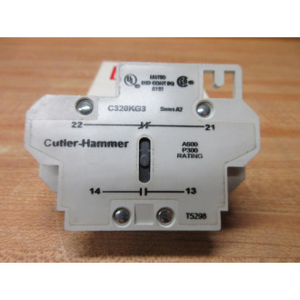 Cutler Hammer C320KG3 Eaton Auxiliary Contact A600 10A 1NO 1NC