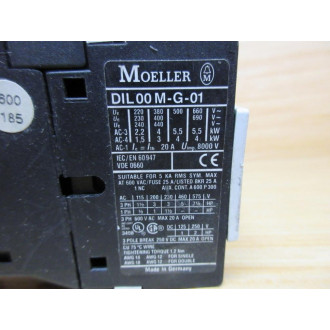KlocknerMoeller DIL 00 M-G-01 Contactor DIL00MG01 Chipped Mount - Used