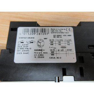 Siemens 3RV1021-0KA10 Circuit Breaker 3RV10210KA10 - Used