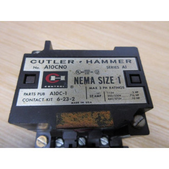 Cutler Hammer A10CN0 Contactor A10CNO W Relay, 1887-1 - Used
