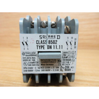 Square D 8502-DN11.11 Contactor 8502DN1111 - Used
