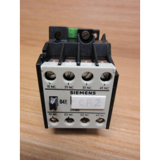 Siemens 3TH8004-0A Control Relay 3TH80040A Chipped - Used