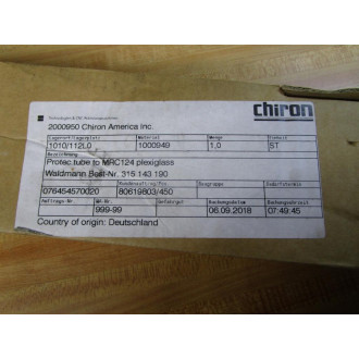 Waldmann 315 143 190-0055558 Acrylic Tube 10 00 949