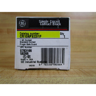 General Electric CR104PXC01F GE Single Circuit Contact Block WCR104P Button