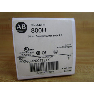 Allen Bradley 800H-JR2KC1TZTX Selector Switch 800HJR2KC1TZTX W800T-XAR