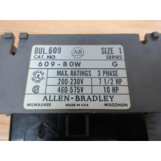 Allen Bradley 609-BOW Pushbutton Start Switch 609-B0W - Used