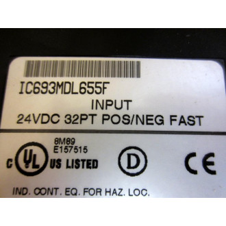 GEFanuc IC693MDL655F 24VDC PosNeg Logic Input Module - Used