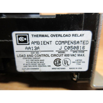 Cutler Hammer AA13A Thermal Overload Relay - New No Box