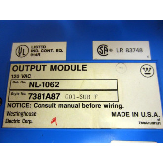 Westinghouse NL-1062 Output Module NL1062 7381A87 - Used