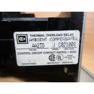 Cutler Hammer AA23D Thermal Overload Relay - Used