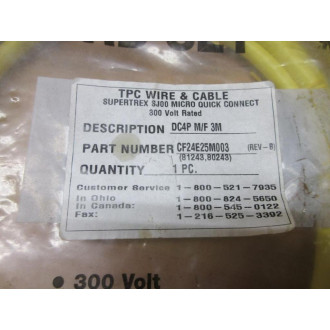 TPC Wire & Cable CF24E25M003 Micro Quick Connect Cordset