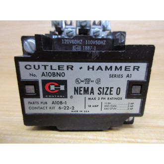 Cutler Hammer A10BN0 Starter A10BNO W C320KB2,1887-1 WO Relay - Used