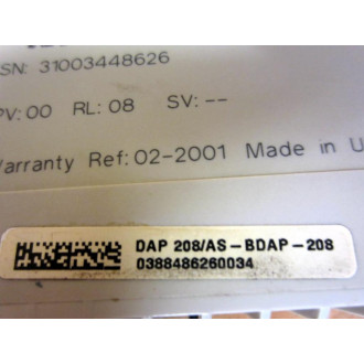 Schneider DAP 208AS-BDAP-208 Output Relay DAP208ASBDAP208 - Used