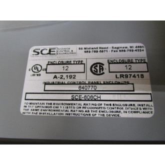 Saginaw Control & Engineering SCE-606CH Enclosure SCE606CH