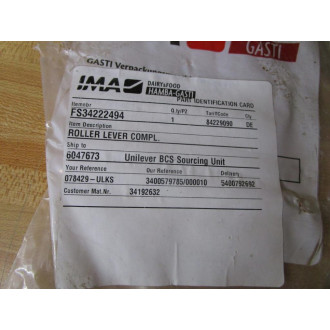 Hamba-Gasti FS34222494 IMA Roller Lever Compl. - New No Box