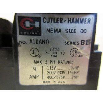 Cutler Hammer A10AN0 Motor Starter A10ANO Ser. B1, Cracked Corner - Used