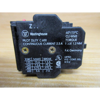 Westinghouse ZA1-30 Fanal Time Delay Relay ZA130 Black, AC15 - Used