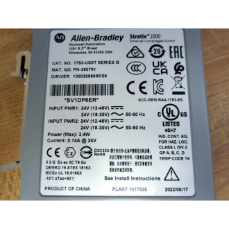 Allen Bradley 1783-US5T Stratix 2000 Ethernet Switch 1783US5T