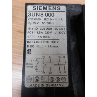 Siemens 3UN8 000 Contactor 3UN8000 - Used