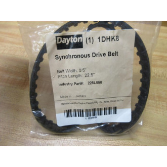 Dayton 1DHK8 Synchronous Drive Belt 225L050 (Pack of 2)