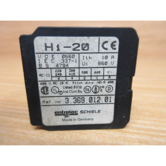 Entrelec Schiele 3.369.012.01 Contactor 336901201 Hi-20 - Used