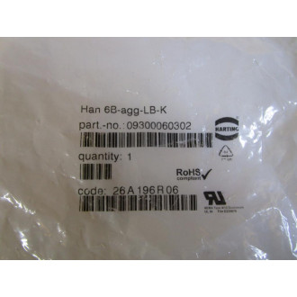 Harting Han 6B-agg-LB-K Add-On Housing, Connector 09300060302