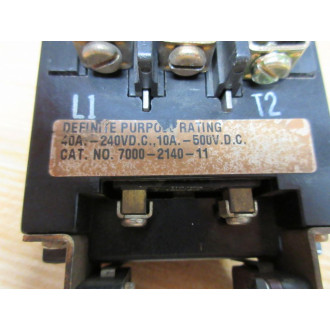 Joslyn Clark 7000-2140-11 Contactor 7000214011 W 2 Switches - Used