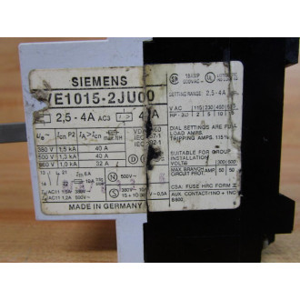 Siemens 3VE1015-2JU00 Motor Starter Protector 3VE10152JU00 - Used