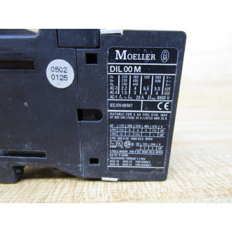 KlocknerMoeller DIL00 M Contactor DIL00M Coil: 230V 50Hz, 240V 60Hz - Used