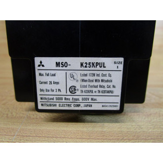 Mitsubishi S-K25UL Contactor MS0-K25KPUL - Used